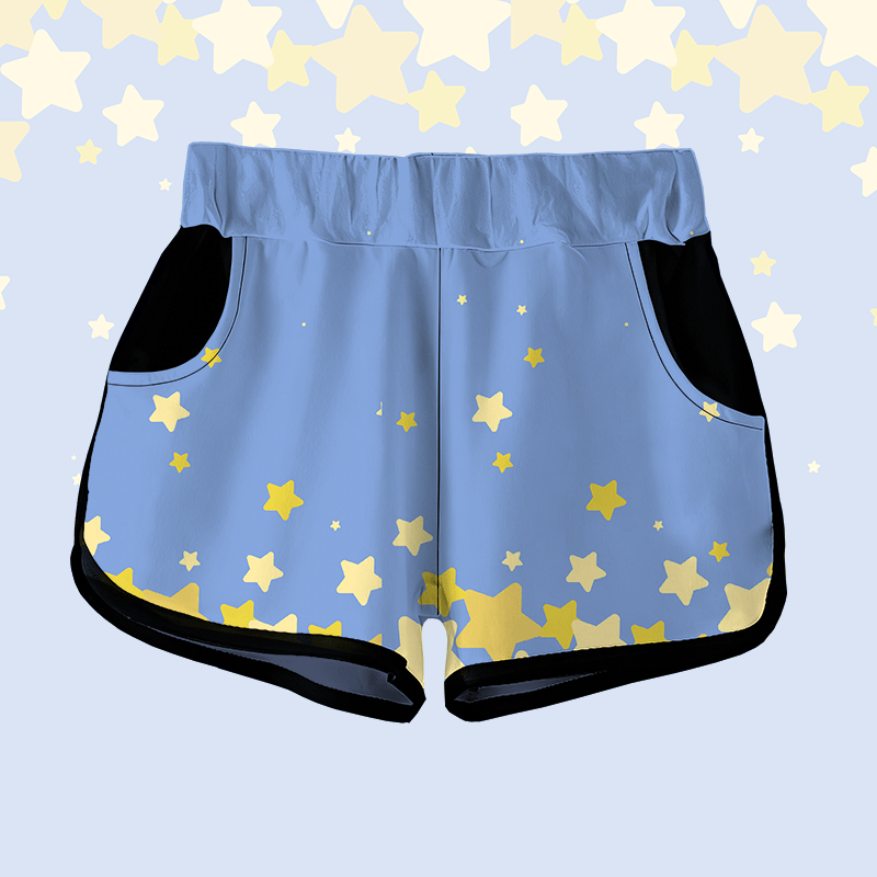 MODAKAWA Star Graphic Shorts - Blue - 5XL - image 3
