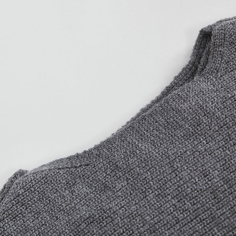 Irregular Short Sweater Slip Dress Matching Outfit - image 8