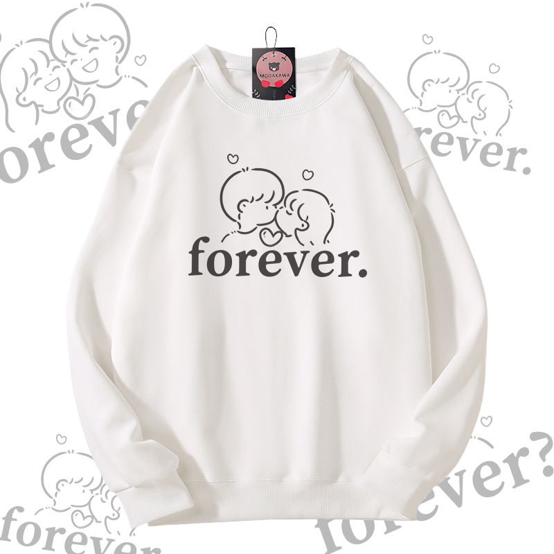 MODAKAWA FOREVER Couple Graphic Unisex Sweatshirt - White - 5XL - image 8