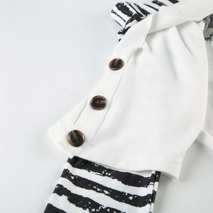Y2K Graphic Striped Off Shoulder Long Sleeve Top - image 6