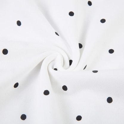  High Quality Durable Press Polka Dot Embroidery T-shirt  Wide Leg Pants Two Pieces Set - image 11