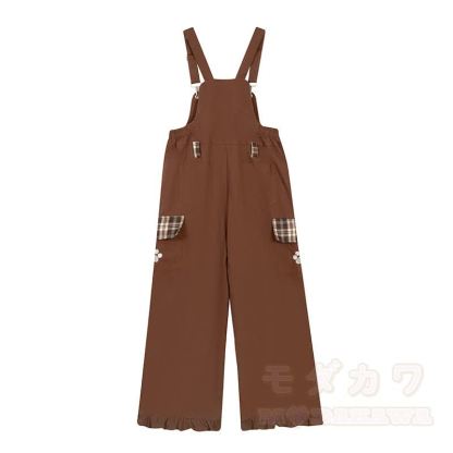High Quality Durable Press Bear Embroidery Pendant Plaid Overalls - image 7