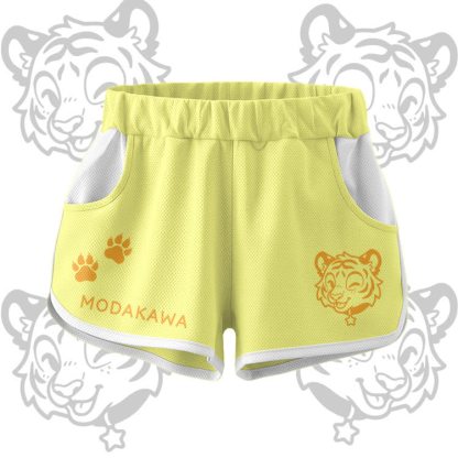 Happy Tiger Graphic Crop Tank Sport Top Shorts Bikini Modakawa Matching Outfit - Yellow Shorts - 5XL - image 7