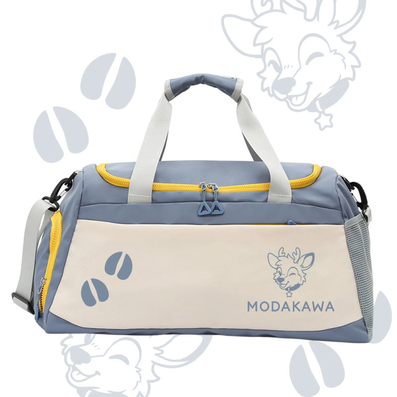 MODAKAWA X popipeko Deer Graphic Large Capacity Sports Gym Duffel Bag - Blue - 55*28*26 cm - image 4