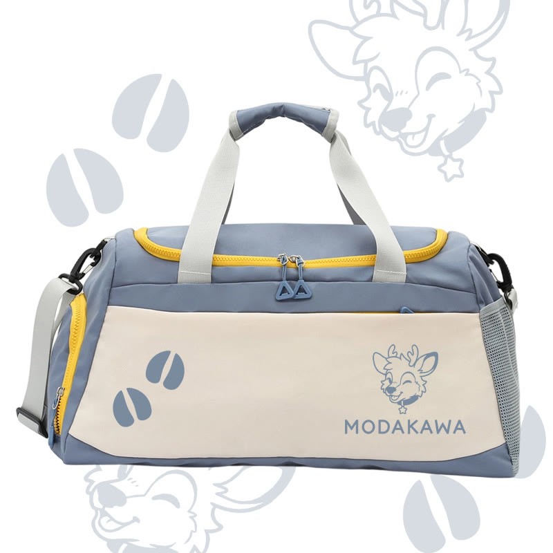 MODAKAWA X popipeko Deer Graphic Large Capacity Sports Gym Duffel Bag - Blue - 55*28*26 cm - image 4