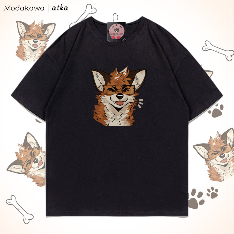 Fox Wearing Glasses Graphic T-shirt - Black - 5XL - image 7
