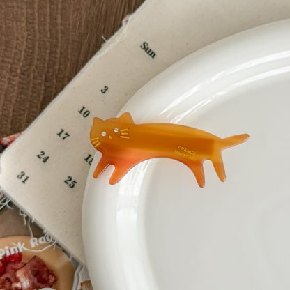 Kawaii Cat Design Acrylic Hair Accessory - Coffee C - image 6