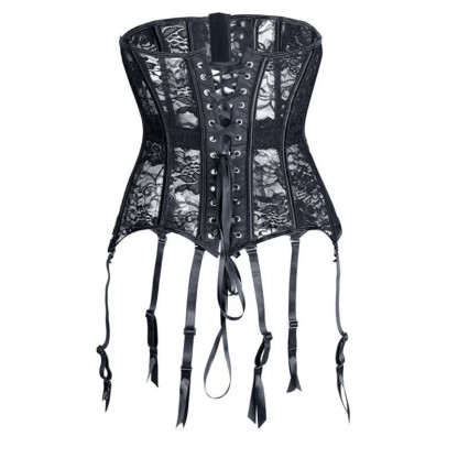 Lace See Through Corset Tops With Garter - image 8