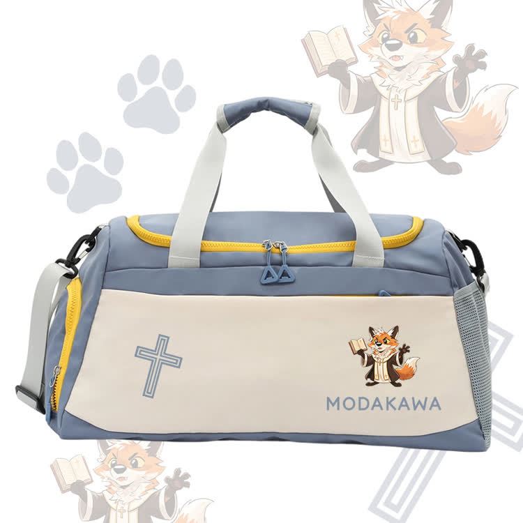 Fox Priest Graphic Modakawa Large Capacity Sports Gym Duffel Bag - Blue - 55*28*26 cm - image 5