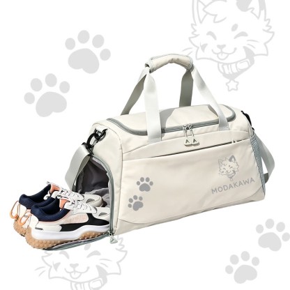 MODAKAWA X popipeko Kitty Graphic Large Capacity Sports Gym Duffel Bag - White - 55*28*26 cm - image 5