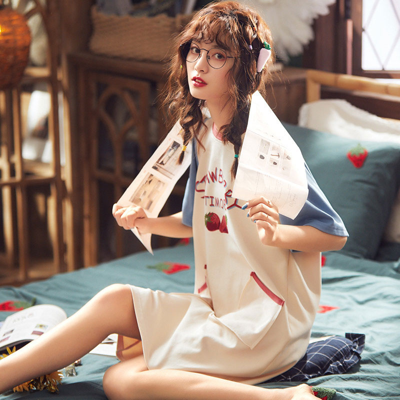 Cartoon Ruffled Hem Pajamas Dress - C - 3XL - image 3