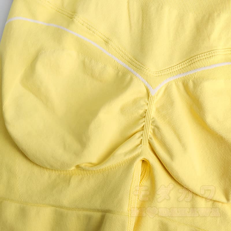 Yellow Gingham Cherry Print Crop Tank High Waist Shorts Two Pieces Set - image 8