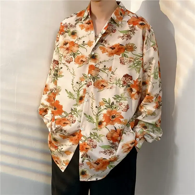 Men's Vintage Print Long Sleeve Button-Up Shirt - Multicolor AI - 3XL - image 36