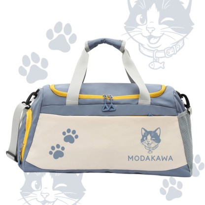 Cat Graphic Modakawa Large Capacity Sports Gym Duffel Bag - Blue - 55*28*26 cm - image 4