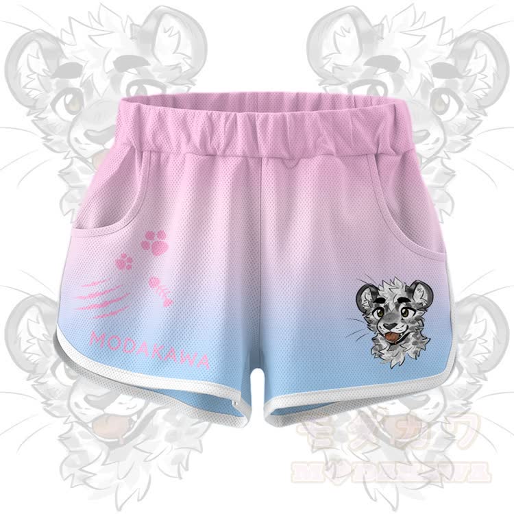 MODAKAWA X atka Tiger Graphic Crop Tank Sport Top Shorts Bikini Matching Outfit - Pink Shorts - 5XL - image 7