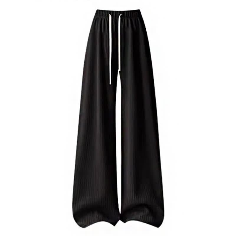 Sweet Zip Up Hooded Cropped Jacket Drawstring Wide Leg Pant Two Pieces Set - Pants - 4XL - image 4