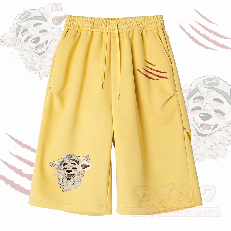 MODAKAWA X atka Fox Wants Meat Graphic Wide Leg Cropped Pants - Yellow - 2XL - image 3