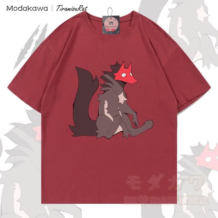 MODAKAWA X TiramisuRat Masked Rat Graphic 100% Cotton T-shirt - Red - 5XL - image 4