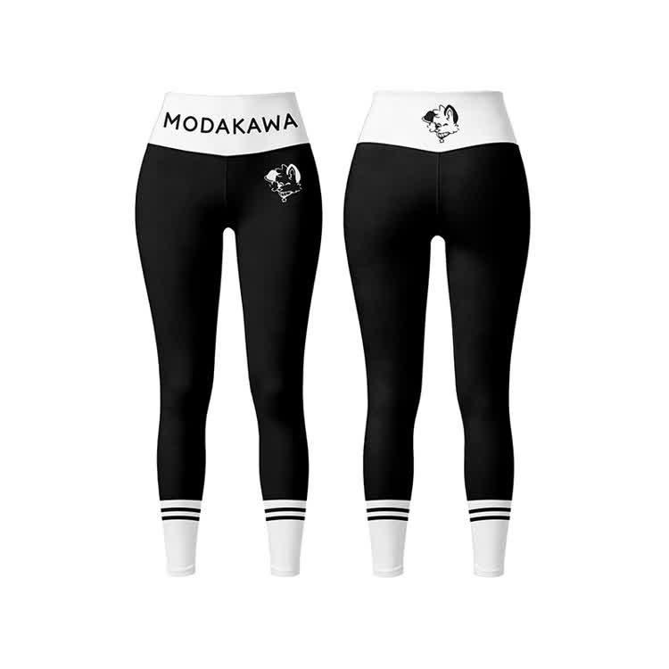 MODAKAWA X popipeko Puppy Graphic Sports Bra Top Leggings Matching Outfit - Black Leggings - 5XL - image 11