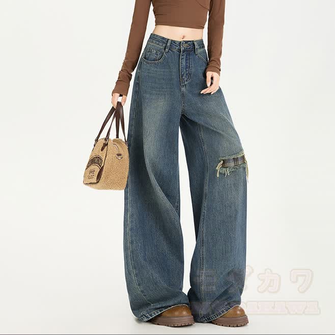 Graffiti Long Sleeves T-Shirt with Vintage Jeans Two Pieces Set - image 9
