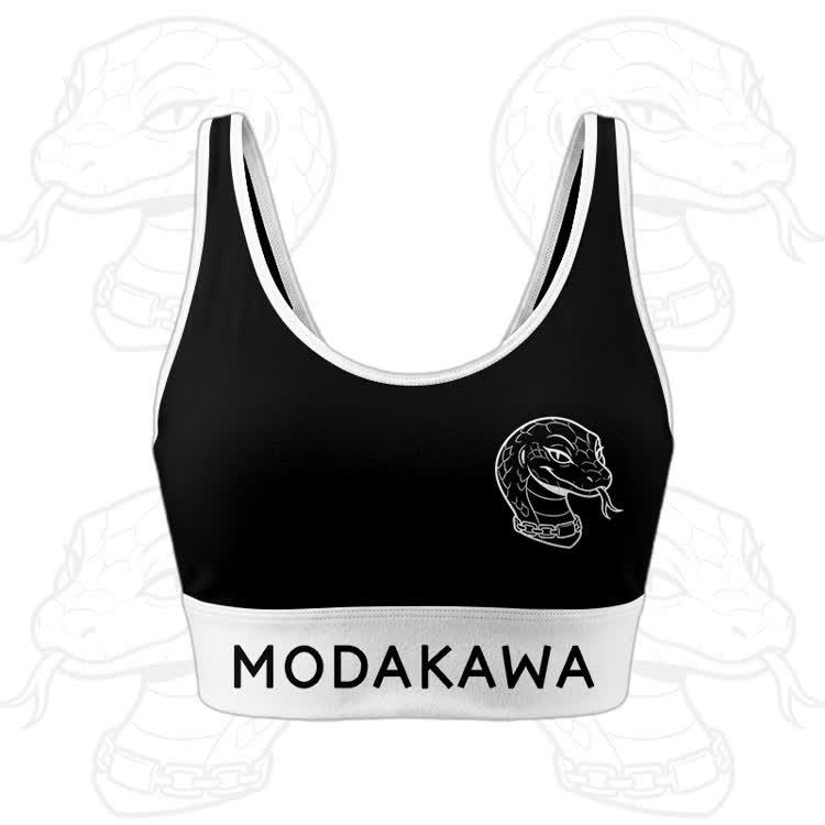 Snake Graphic Crop Tank Sport Top Shorts Modakawa Matching Outfit - Black Top - 5XL - image 5
