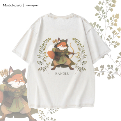 MODAKAWA X nimeryart RANGER Fox Graphic Unisex Vintage Washed T-shirt - image 6