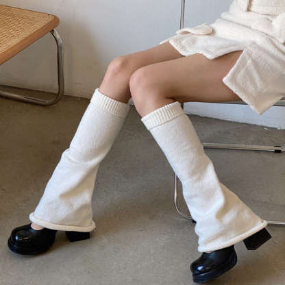 JK Pure Color Knit Leg Warmers - image 1