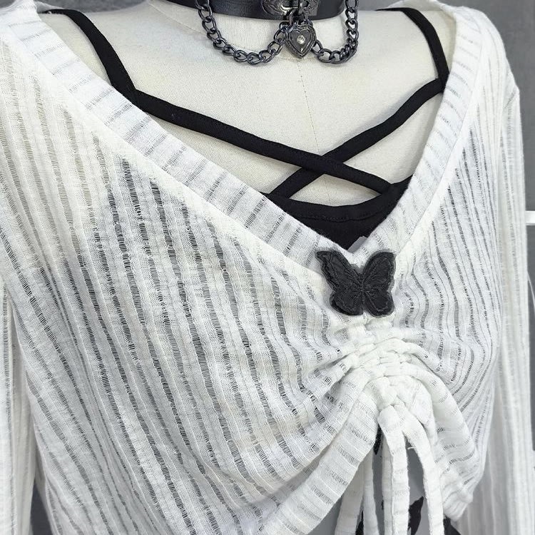 Gothic Top and Halter Neck Camisole with Mini Skirt Three Pieces Set - image 9