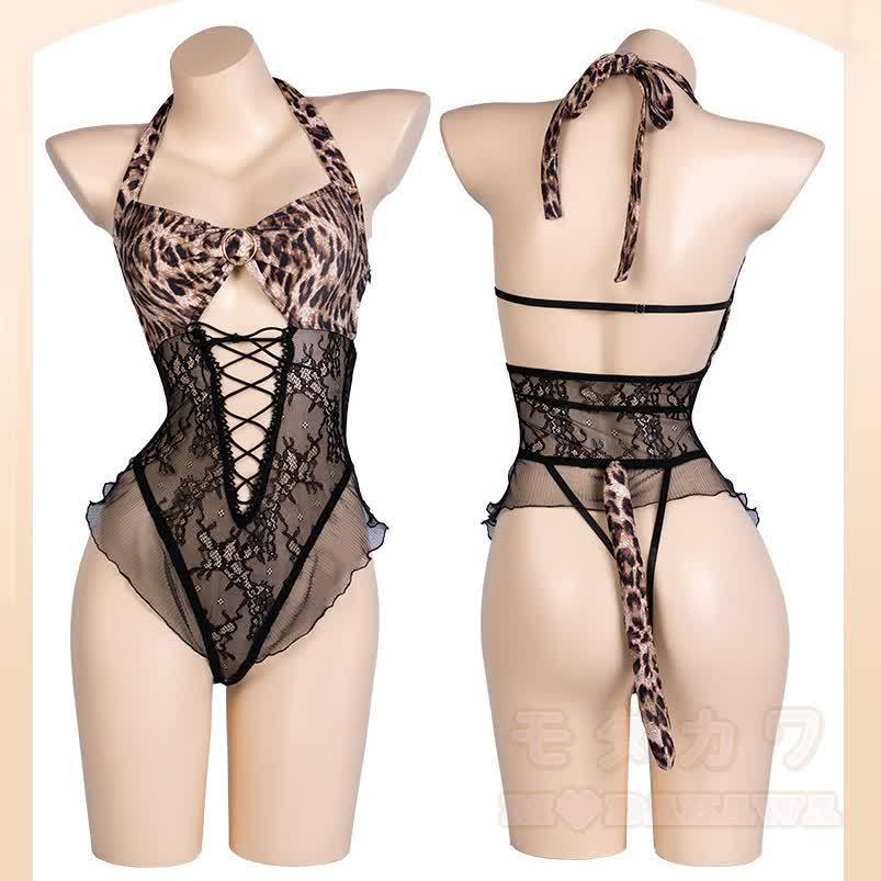 Sexy Leopard Print Bodysuit Lingerie - image 8