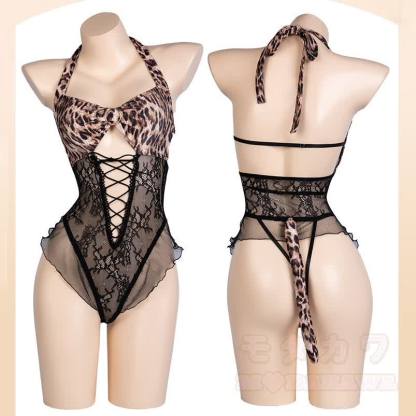 Sexy Leopard Print Bodysuit Lingerie - image 8