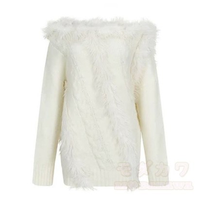 French Off-Shoulder Long Sleeves Knit Sweater - image 8