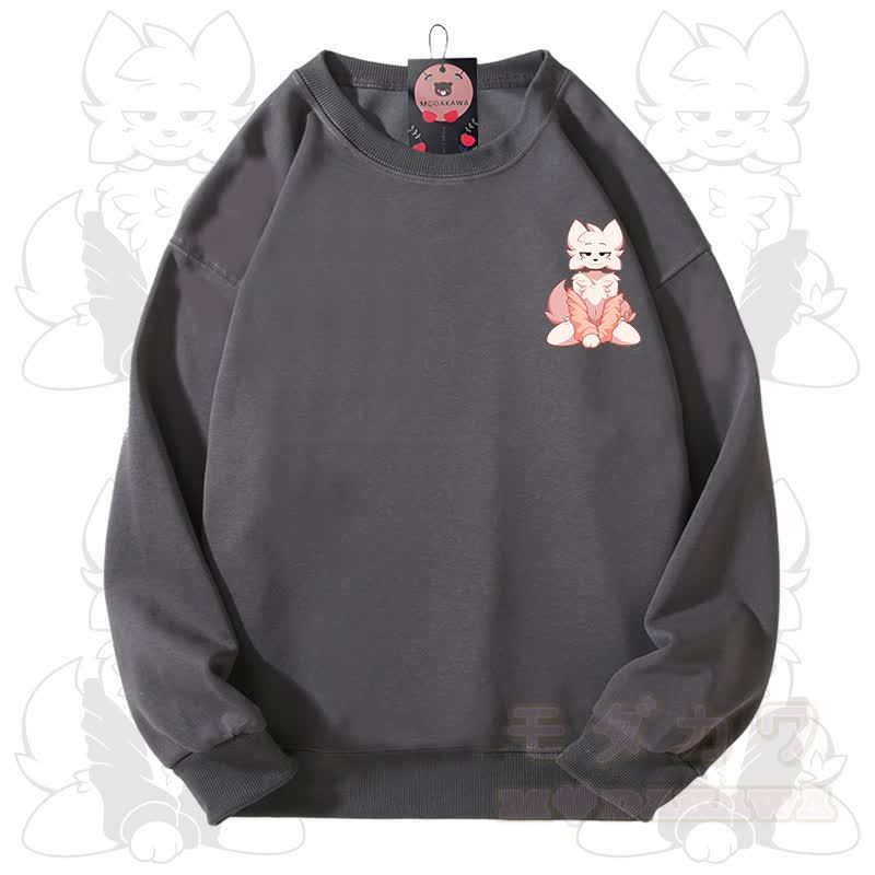 MODAKAWA X zarckets Fox Graphic Unisex Sweatshirt - Grey - 3XL - image 8