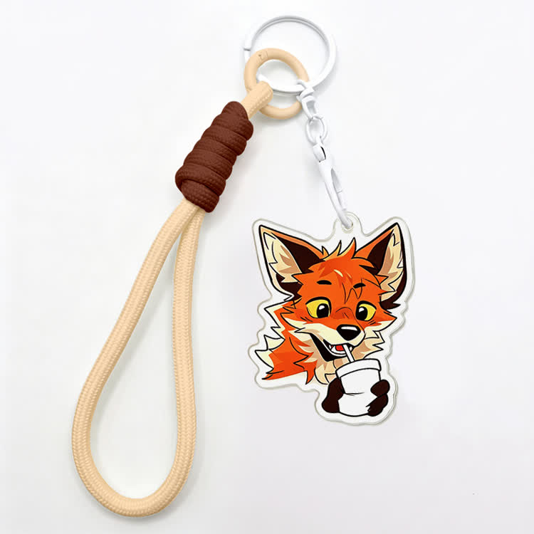 MODAKAWA X atka Drinking Fox Keychain Birthday Gift - Apricot - image 5