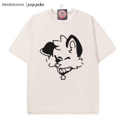 MODAKAWA X popipeko Puppy Print Washed T-Shirt - Apricot - 5XL - image 5