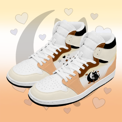 Black Cat Graphic Modakawa High Top Canvas Shoes - Brown & Orange - 48 - image 4