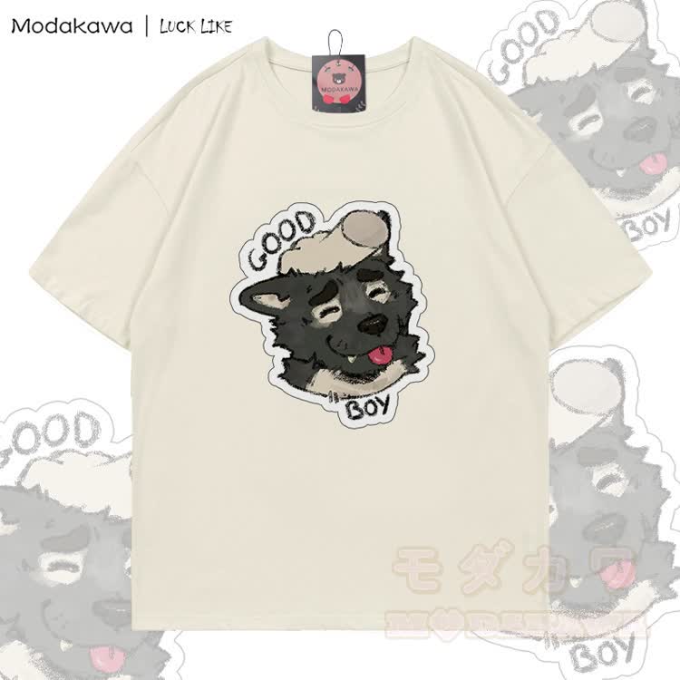 MODAKAWA X LUCK LIKE GOOD BOY Porto Graphic 100% Cotton T-shirt - Light Beige - 5XL - image 6