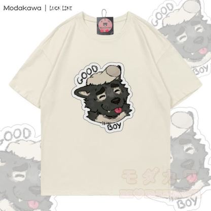 MODAKAWA X LUCK LIKE GOOD BOY Porto Graphic 100% Cotton T-shirt - Light Beige - 5XL - image 6