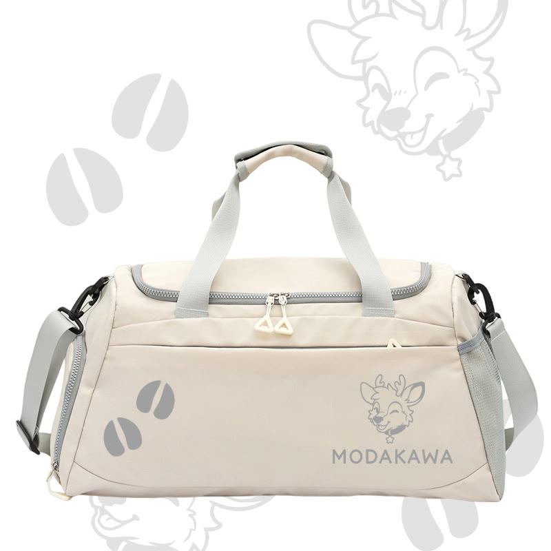 MODAKAWA X popipeko Deer Graphic Large Capacity Sports Gym Duffel Bag - White - 55*28*26 cm - image 5