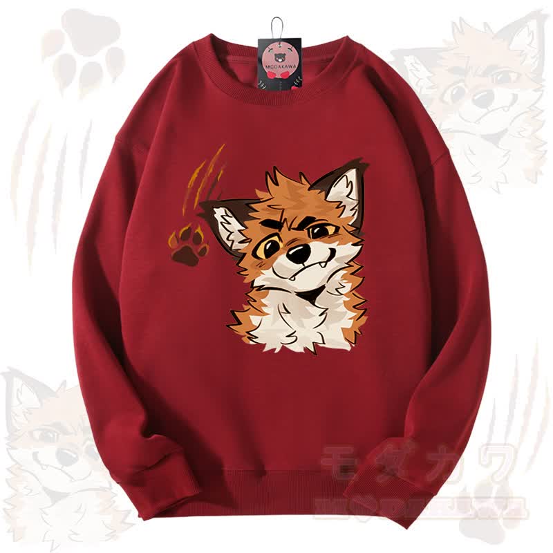 MODAKAWA X atka Fox Graphic Unisex Sweatshirt - Red - 3XL - image 9