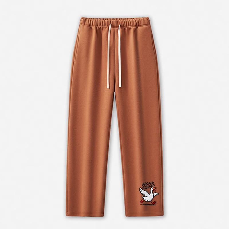 HONK SQUAD Running Goose Graphic Casual Pants - Light Brown - 5XL - image 4