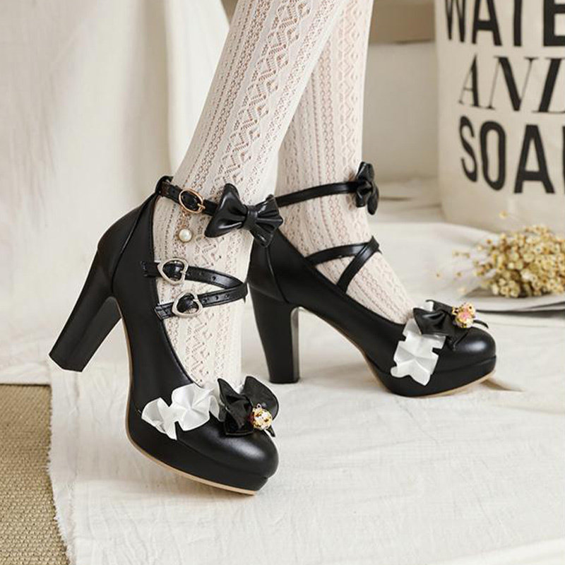 Sweet Lace Bow Lolita Mary Janes Shoes - image 8
