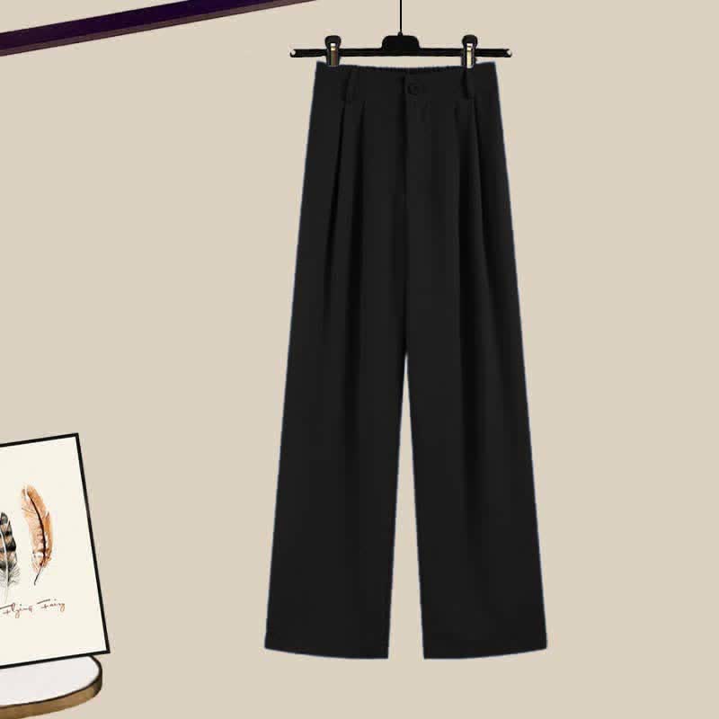 Fake Two Pieces Crop Top T-Shirt Casual Pants Two Pieces Set - image 19