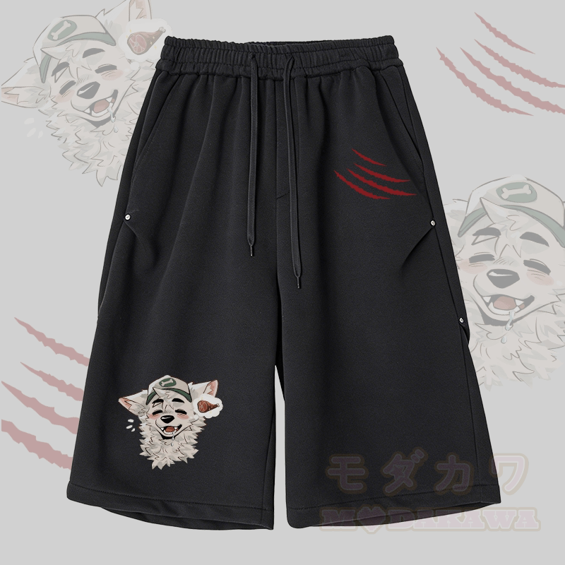 MODAKAWA X atka Fox Wants Meat Graphic Wide Leg Cropped Pants - Black - 2XL - image 5