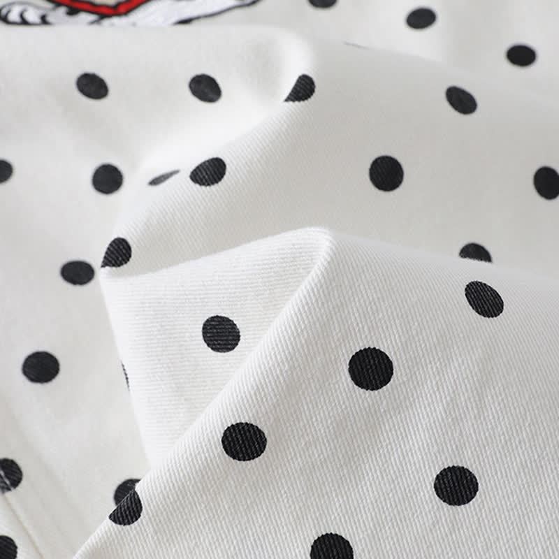  High Quality Durable Press Polka Dot Bow Zip Up Hoodie Dog Embroidery Pants Two Pieces Set - image 14