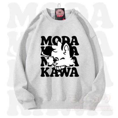 MODAKAWA X popipeko Lovely Puppy Graphic Unisex Sweatshirt - Light and Dark Gray - 3XL - image 8