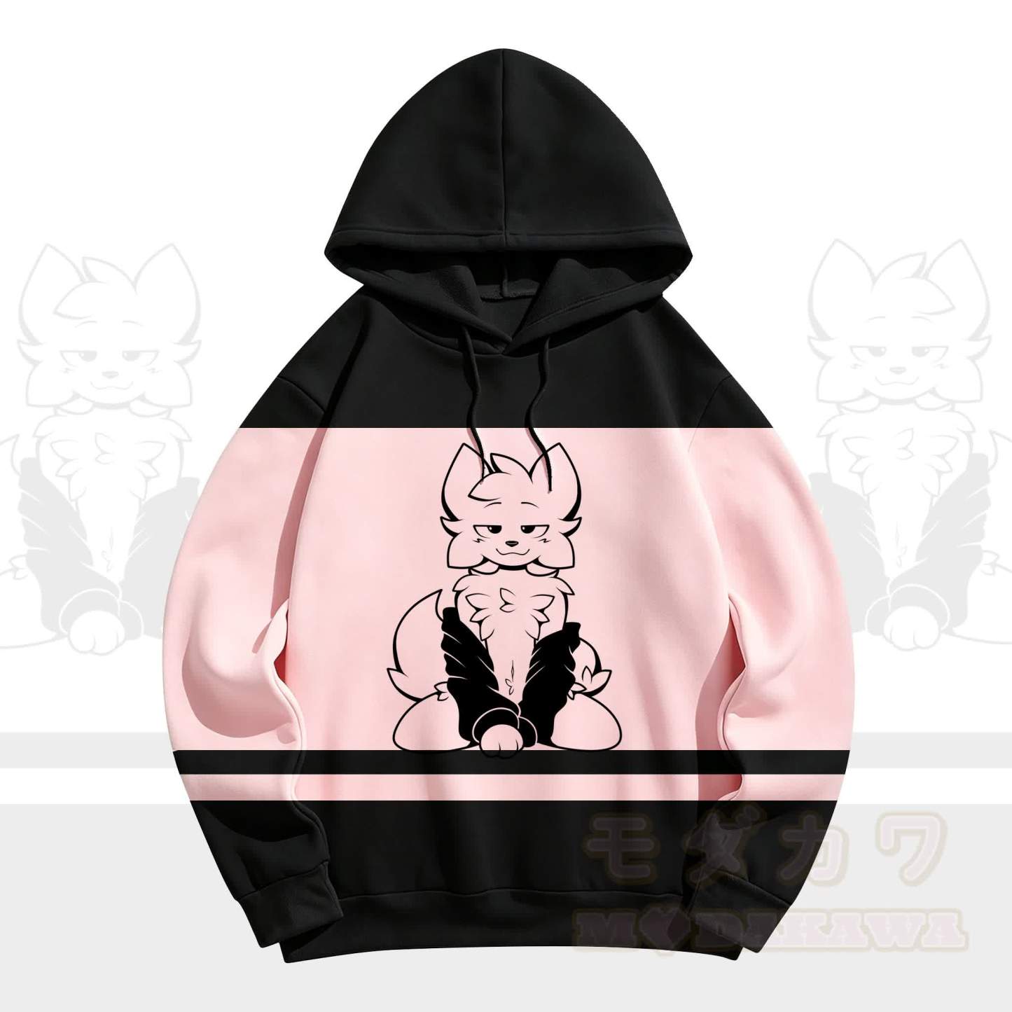 MODAKAWA X zarckets Chic Anime Fox Graphic Hoodie Sweatshirt - Pink - 5XL - image 3