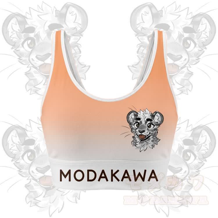 MODAKAWA X atka Tiger Graphic Gradient Sports Bra Top Leggings Matching Outfit - Orange Top - 5XL - image 4