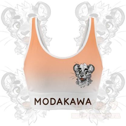 MODAKAWA X atka Tiger Graphic Gradient Sports Bra Top Leggings Matching Outfit - Orange Top - 5XL - image 4