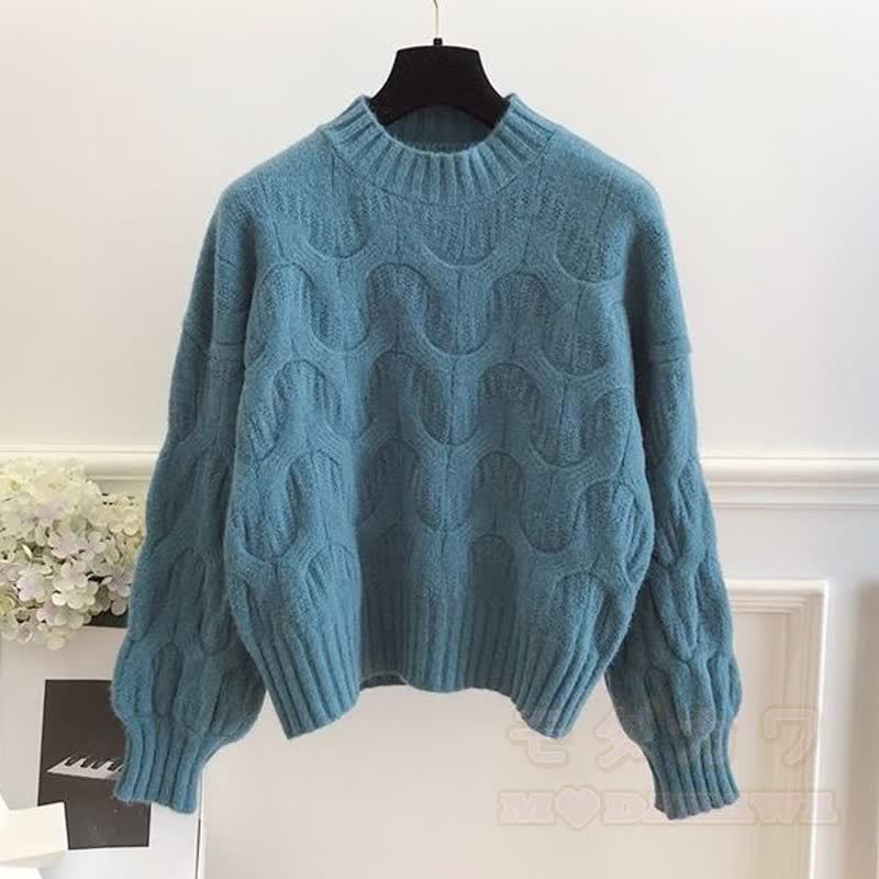 Vintage Cable Knit Turtleneck Sweater Cami Dress Two Pieces Set  - Blue Top - 3XL - image 9