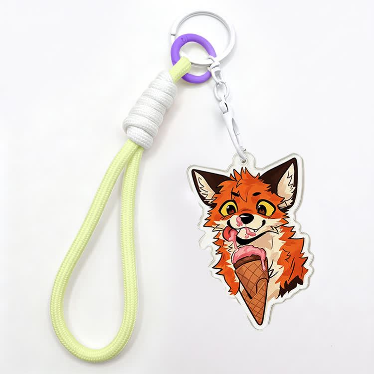 MODAKAWA X atka Ice-cream Fox Keychain Birthday Gift - Green - image 6